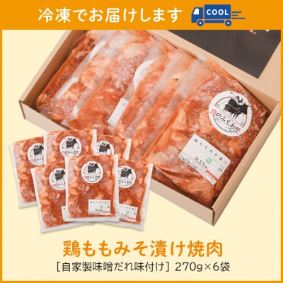 焼肉用鶏もも自家製味噌ダレ味付き(計9.72kg・270g×6×6回)　E79004 