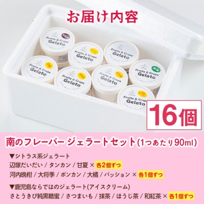 南のくだもの王国　「南のフレバー◎ ジェラート 」セット(13種16個入)　B83001