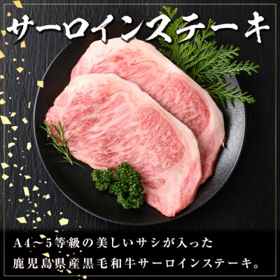〈A4〜5等級〉鹿児島県産黒毛和牛サーロインステーキ(計約400g・約200g×2枚)　A01010