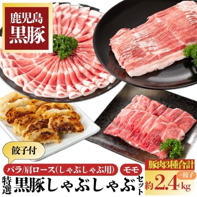 特選黒豚しゃぶしゃぶセット(合計2.4kg)+黒豚餃子(12個×3P)　C02047