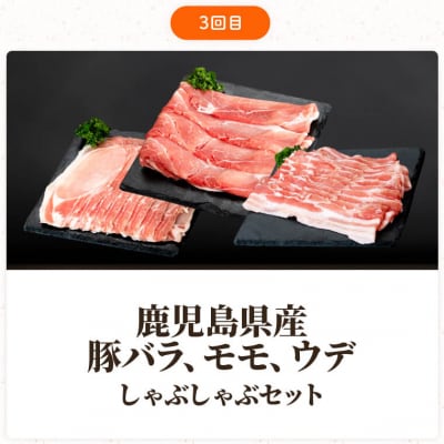 肝付町セレクト定期便 《鹿児島県産豚肉しゃぶしゃぶセット》【全3回】　C05046