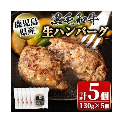 鹿児島県産 黒毛和牛 生ハンバーグセット(130g×5個)　A91024