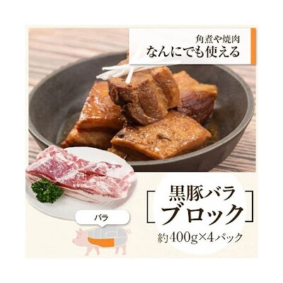鹿児島県産黒豚バラブロック(約1.6kg)・黒豚餃子セット　B02084