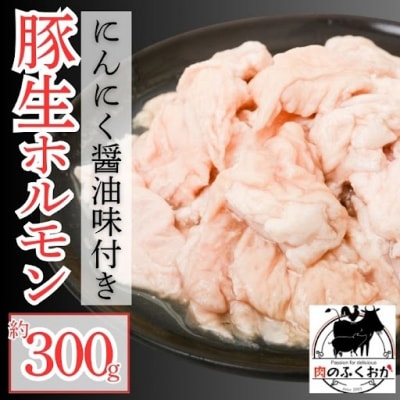  豚生ホルモン にんにく醤油味付 真空パック 小分け(約300g) 【肉のふくおか】　P79006 