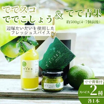 【先行受付中】ででこしょう&ででスコセット でで(辺塚だいだい)青果 約500g付　P60004