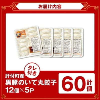 黒豚 餃子 合計60個(12個入×5P) タレ付き 国産野菜使用【財宝】　P43002