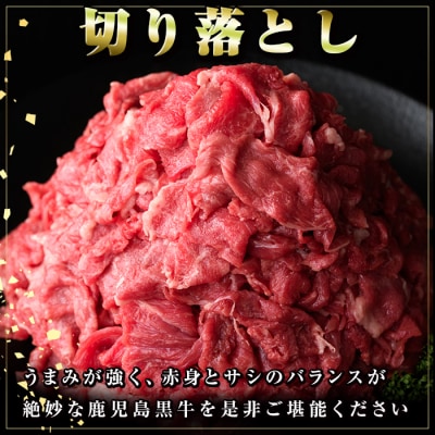 鹿児島黒牛 切り落とし (計約1.5kg・500g×3P) 【新村畜産】　A01002