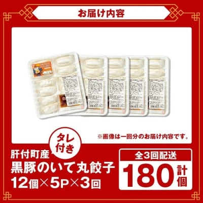 【3回定期】肝付町産　黒豚のいて丸餃子　合計60個(たれ付)　A43086