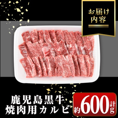 A4・A5等級　鹿児島黒牛カルビ焼肉用(約600g)　A01018