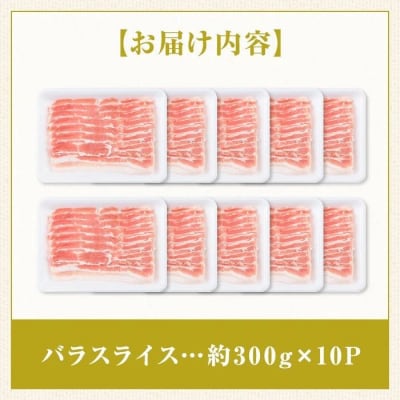 鹿児島県産豚バラスライス10パックセット〈約3kg〉　B05047
