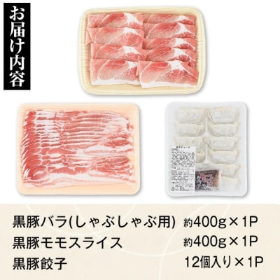 特選黒豚モモ・黒豚バラ・黒豚餃子セット 　A02045