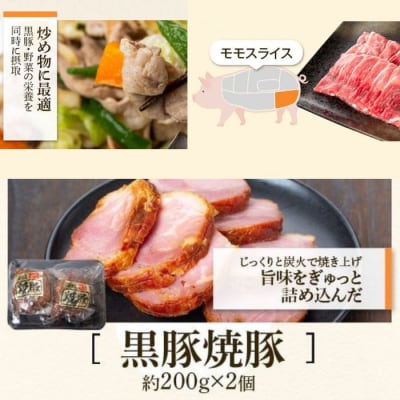 黒豚ふるさとセット<約1.6kg>+黒豚焼豚2個　B02099