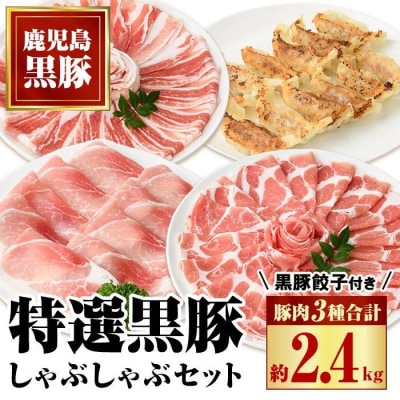 特選黒豚しゃぶしゃぶセット(合計2.4kg)+黒豚餃子(12個×3P)　C02047
