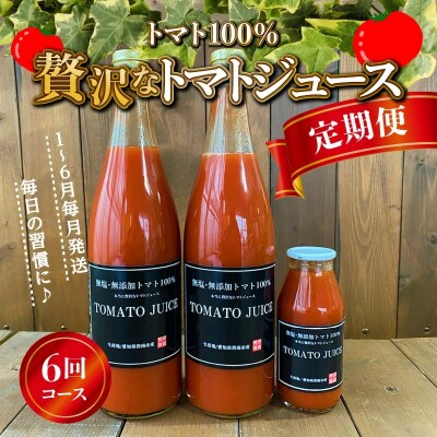 【個数限定】毎日の習慣に!トマト100%贅沢なトマトジュース 6回定期便　H004-165