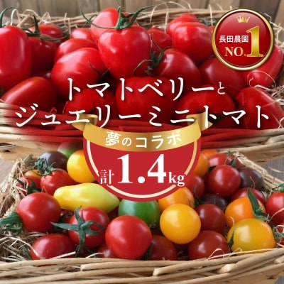 夢のコラボ トマトベリー&ジュエリートマトセット 計1.4kg　H004-088
