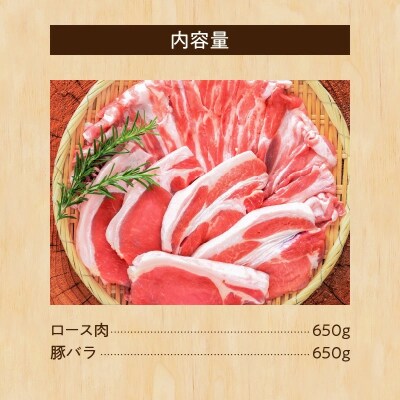  “三州あおみ豚” ギフトセット 計1.3kg(ロース肉&豚バラ)H030-012