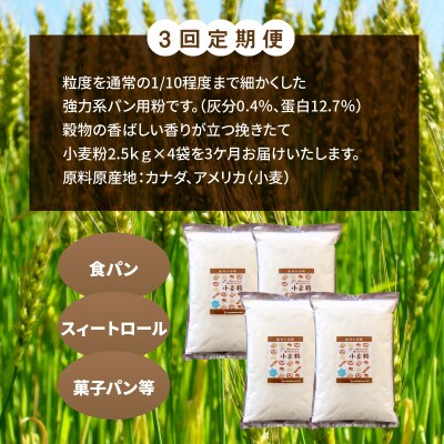 焼いたパンが固くなりにくい小麦粉 10kg(2.5kg×4袋) 定期便3回　H008-199