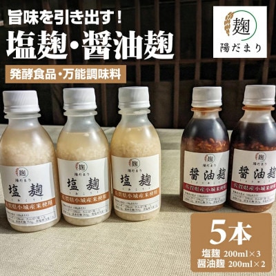 塩麹3本と醤油麹2本セット