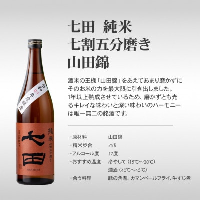 【のし付き】七田純米七割五分磨き 山田錦 1.8L