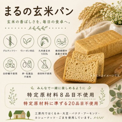 玄米パン3本セット(佐賀県小城産農薬不使用玄米100%)グルテンフリーヴィーガン　生酵母使用　無添加