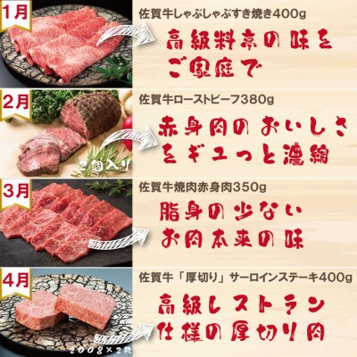 【発送月固定定期便】A5～A4ランク 佐賀牛 毎月届く至福の時(小城市)全12回