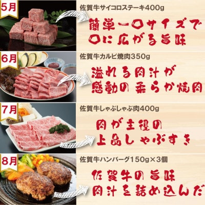 【発送月固定定期便】A5～A4ランク 佐賀牛 毎月届く至福の時(小城市)全12回