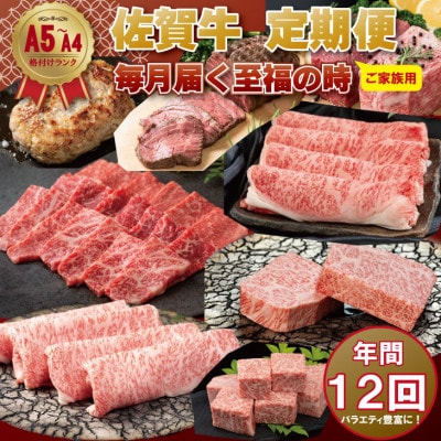 【発送月固定定期便】A5～A4ランク 佐賀牛 毎月届く至福の時 ご家庭用(小城市)全12回