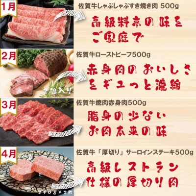 【発送月固定定期便】A5～A4ランク 佐賀牛 毎月届く至福の時 ご家庭用(小城市)全12回