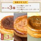 【毎月定期便】ケーキ3種(バスク風チーズ・アップルパイ・バスク風チョコレートチーズケーキ)全3回