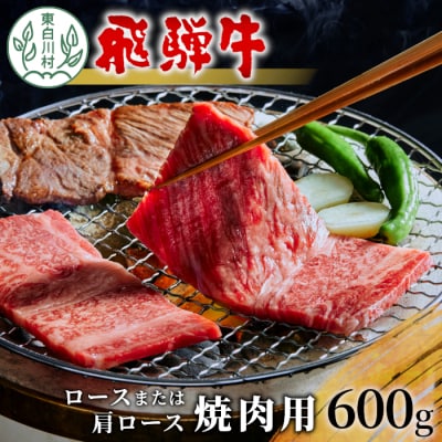 飛騨牛 ロースまたは肩ロース 焼肉用 600g