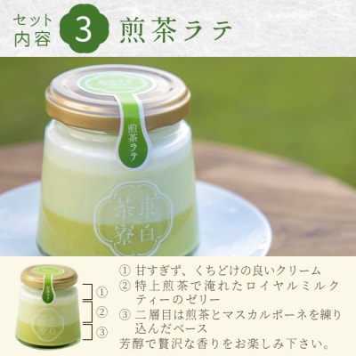 煎茶プリン3種食べ比べ! 東白茶寮プリン 「煎」 6個セット