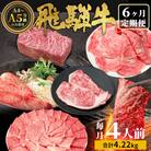 飛騨牛 定期便 全6回 約4.22kg 4人前 すき焼き しゃぶしゃぶ ステーキ 焼肉 牛 肉 牛肉