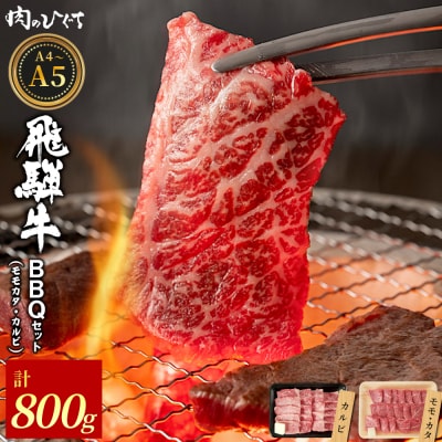 飛騨牛 BBQセットカルビ&モモカタ 800g 焼肉 A5 A4 黒毛和牛 肉のひぐち