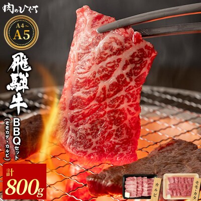 飛騨牛 BBQセットカルビ&モモカタ 800g 焼肉 肉のひぐち