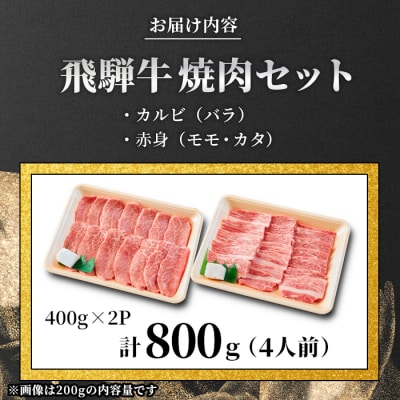 贅沢! 飛騨牛 焼肉セット 4人前 800g 牛肉 和牛 肉 焼肉 BBQ 養老ミート