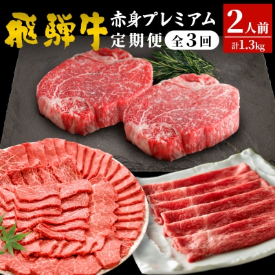 飛騨牛 赤身プレミアム定期便 全3回 すき焼き しゃぶしゃぶ ステーキ 焼肉 養老ミート