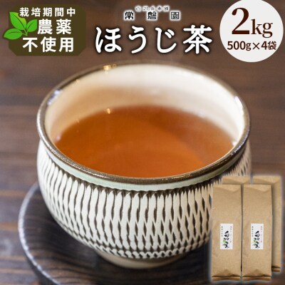 栽培期間中 農薬不使用! 浅炒りほうじ茶 2kg (500g×4袋) 常磐園 日本茶 ほうじ茶 緑茶