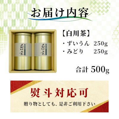栽培期間中 農薬不使用! 煎茶 ギフト NO.3 (ずいうん みどり各250g) 常磐園 日本茶