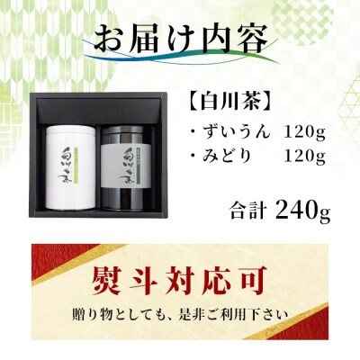 栽培期間中 農薬不使用! 煎茶 ギフト NO.15 (ずいうん みどり各120g) 常磐園 日本茶