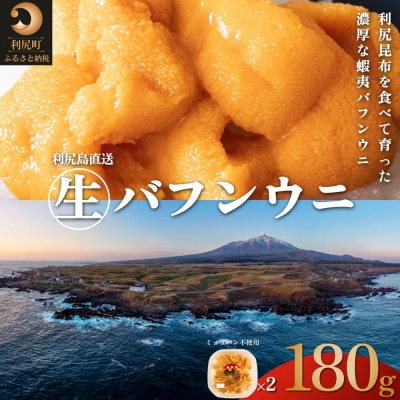 利尻島産 天然 塩水生うに バフンウニ90g×2 ミョウバン不使用 [No5888-0773]