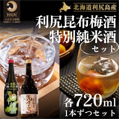 『麗峰の雫』特別純米酒720ml×1本・利尻昆布梅酒720ml×1本セット[No5888-0478]