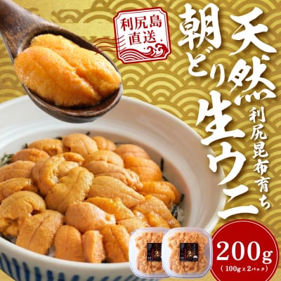 【2026年発送受付】利尻島産「朝どり」塩水生うに200g (100g×2) 天然キタムラサキウニ