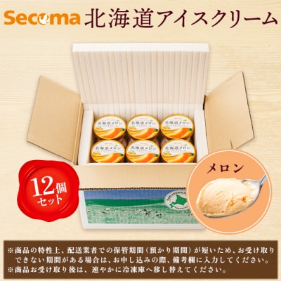【Secoma】北海道アイスクリーム(メロン12個セット)【01102】