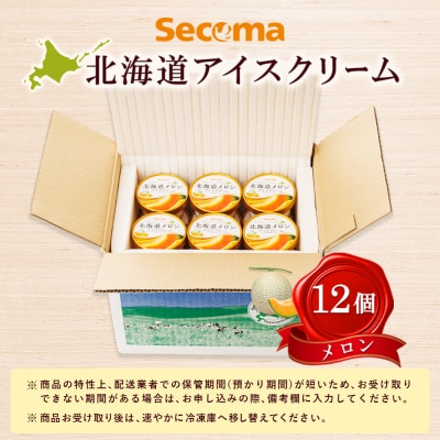 【Secoma】北海道アイスクリーム(メロン12個セット)【01102】