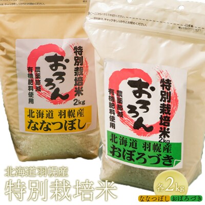 【2025年産】 北海道羽幌産 特別栽培米 おぼろづき・ななつぼし各2kgセット