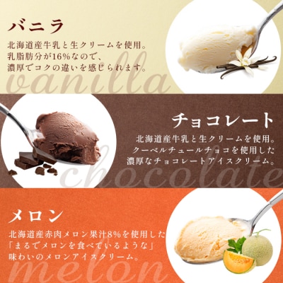 【Secoma】北海道アイスクリーム6個セット 3種×各2個(バニラ・メロン・チョコ)【01106】