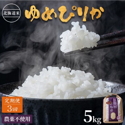 【定期便:全3回】北海道 特別栽培米 ゆめぴりか 5kg(無化学肥料・農薬不使用)【2511001】
