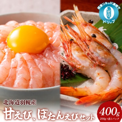 超速リキッド凍結でドリップゼロ!北海道羽幌産甘えび・ぼたんえびセット計400g【03128】