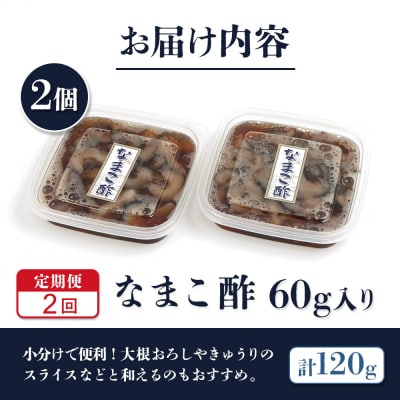 【定期便:全2回】【マリナシーフーズ】なまこ酢×2個 120g【02177】