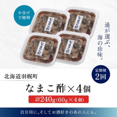 【定期便:全2回】【マリナシーフーズ】なまこ酢×4個 計240g【02180】